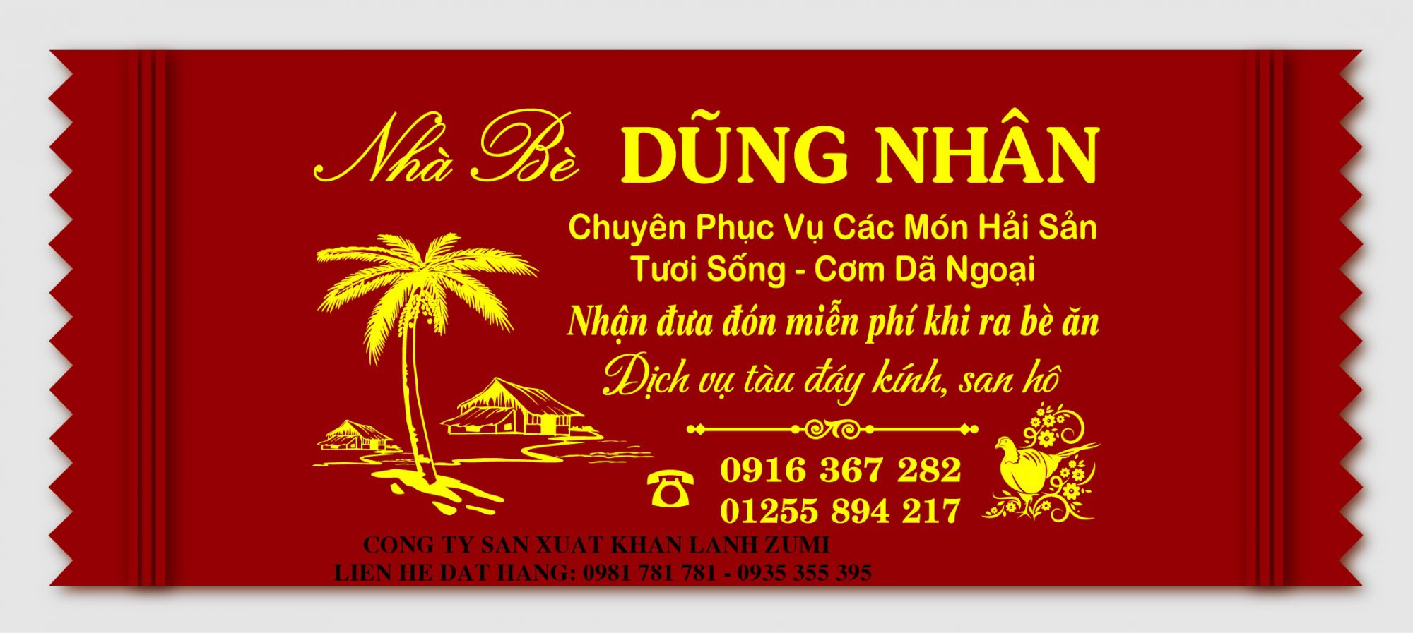 in khăn ướt nhà hàng