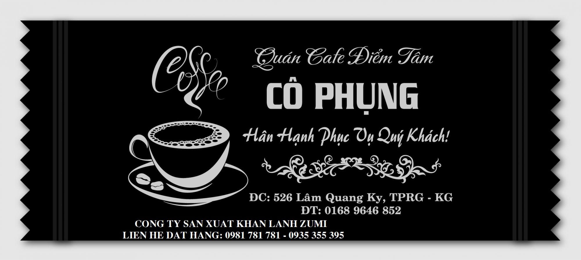 nhận đặt khăn lạnh quán cafe