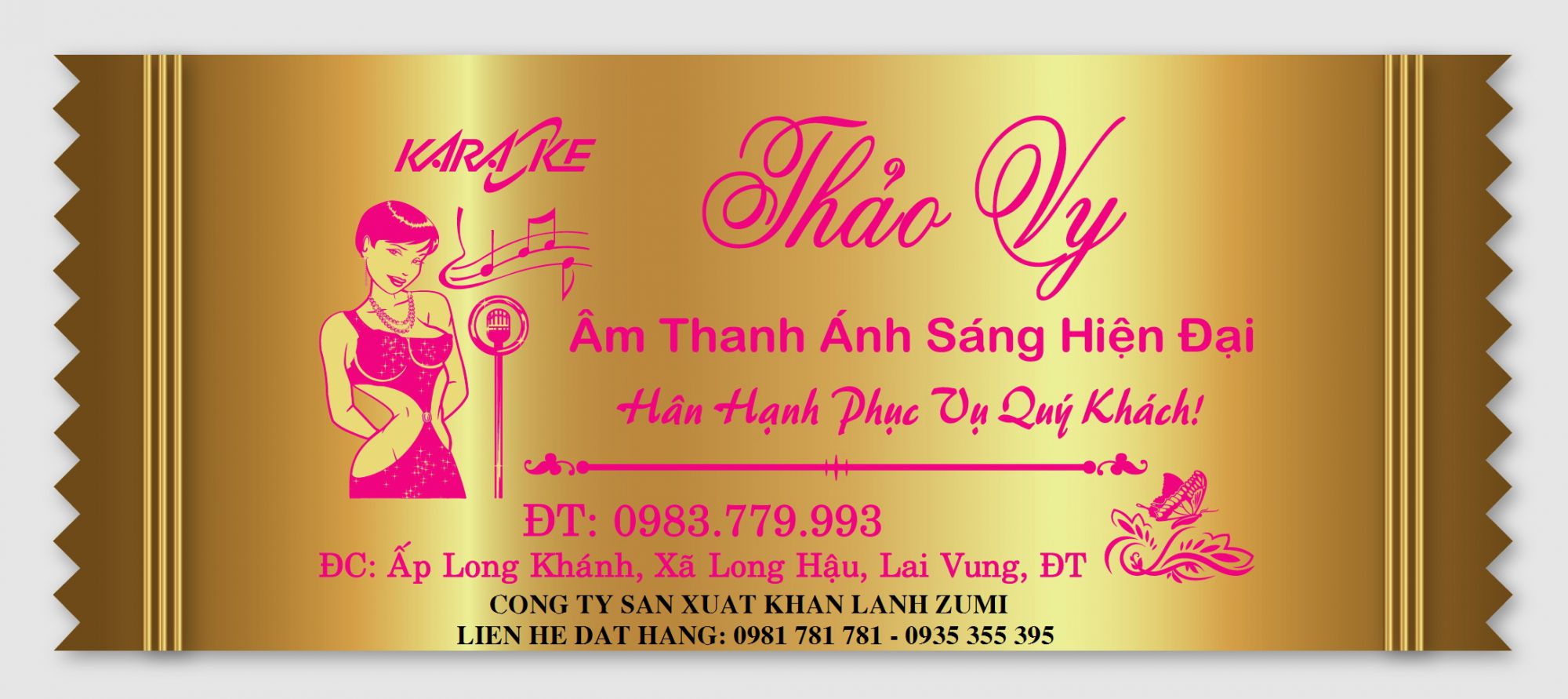 đặt in khăn lạnh quán karaoke