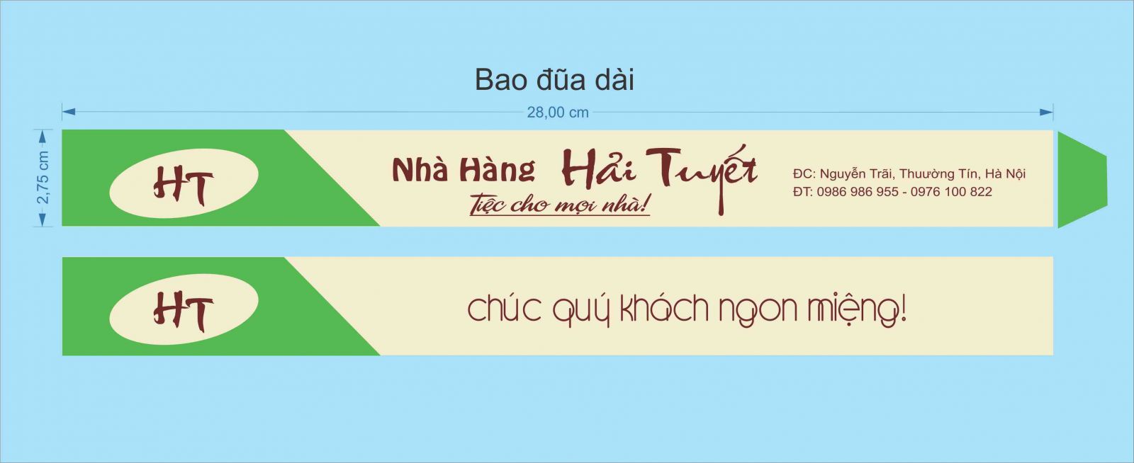 in bao đũa nhà hàng quận 12