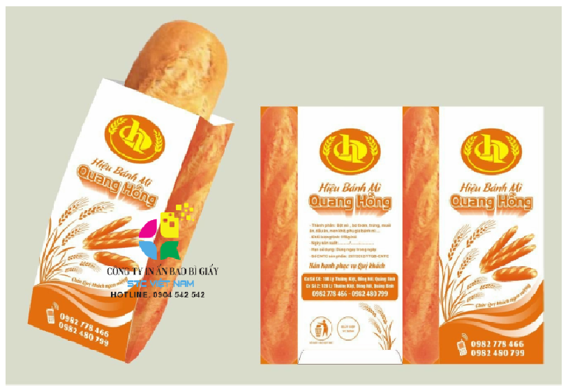 In túi giấy đựng bánh mì tphcm