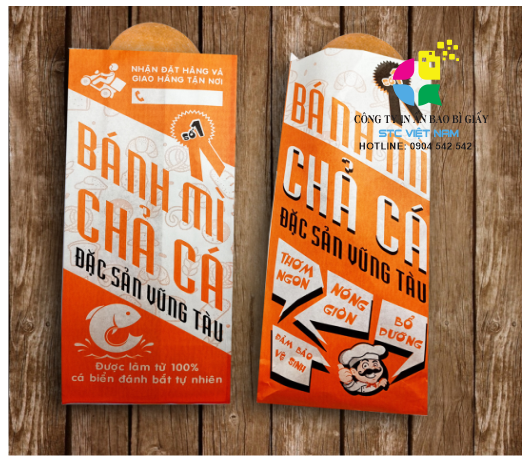 In túi giấy bánh mì