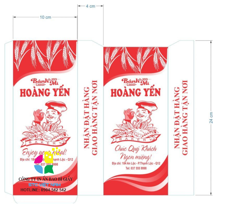 In túi giấy đựng bánh mì giá rẻ