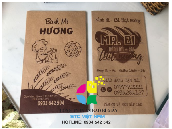 In túi giấy đựng bánh mì đà nẵng