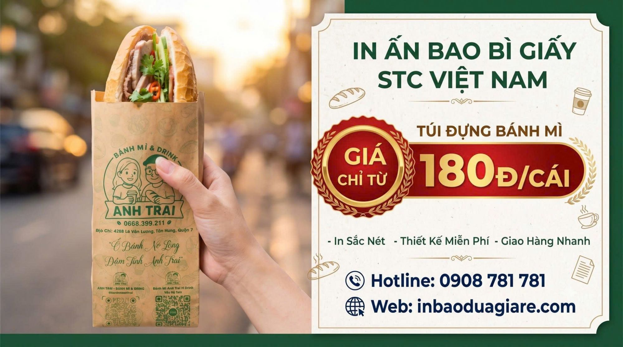 In Bao Đựng Bánh Mì Theo Yêu Cầu Tại Quận 4